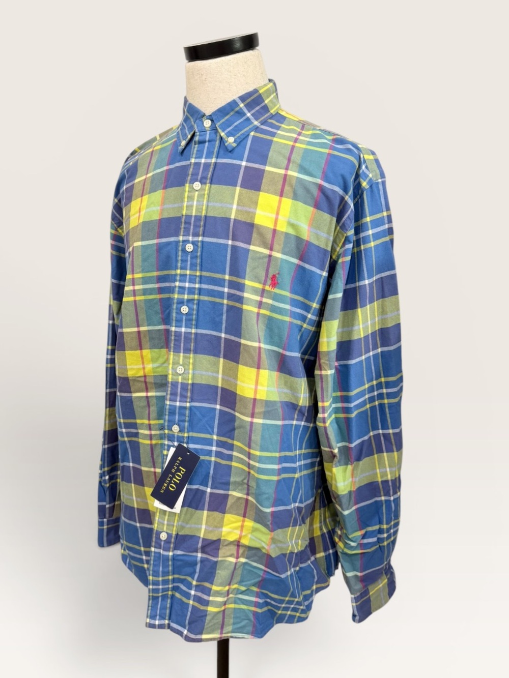 Polo Ralph Lauren XLT 100% Cotton Madras Plaid Button Down Long Sleeve Shirt NWT - Picture 8 of 15
